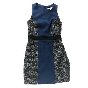 Banana Republic Petite Blue Black Tweed Dress